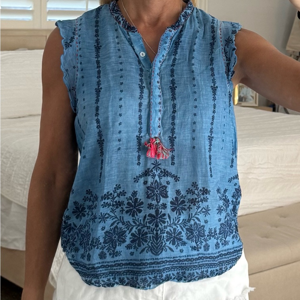 Lovestitch Blue Sleeveless Blouse